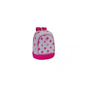 MOCHILA BENETTON GRIS FUCSIA