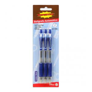 BOLÍGRAFOS BALL PEN 0,7MM AZUL - 3UDS