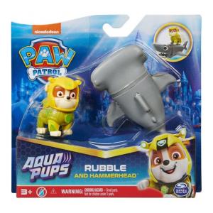 BLISTER 2 FIGURAS RUBBLE AQUA PUPS PATRULLA CANINA PAW PATROL